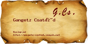 Gangetz Csatád névjegykártya